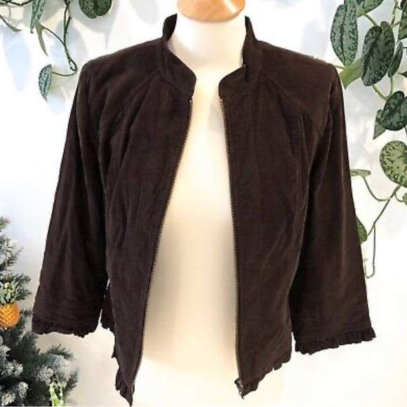 SANDRO Women's Brown Corduroy Evening Jacket Size M - Picture 3 of 10